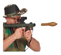 FIESTAS GUIRCA | Bazooka Giocattolo Verde (50 cm) - Include 2 Proiettili e Fucile - Accessorio per Costume da Militare - Ideale per Halloween e Carnevale - Bambini e Adulti - Verde