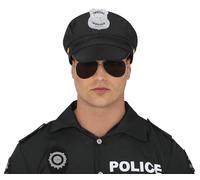 FIESTAS GUIRCA | Berretto da Polizia Nera - Accessorio per Costume per feste di polizia e celebrazioni - Ideale per Halloween, Carnevale ed Eventi a tema - Adulti Unisex - Nero