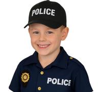 FIESTAS GUIRCA | Berretto di Polizia (Taglia Unica) - Accessorio per Costume per Feste in Maschera di Poliziotti, Halloween e Carnevale - Ideale per Cosplay - Adulto Unisex - Nero