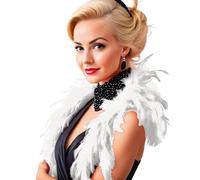 Fiestas Guirca Boa Economico in Vera Piuma Bianco 180 cm