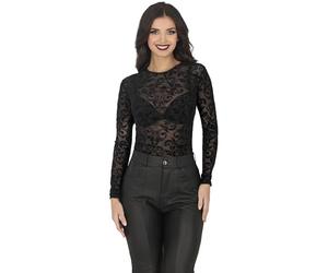 FIESTAS GUIRCA | Body a Rete Teschi Nero (42-44/L) - Camicia e Grembiule per Costume di Halloween e Carnevale - Ideale per Feste di TERROREe Celebrazioni - Unisex - Nero