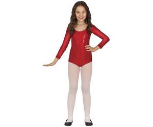 FIESTAS GUIRCA Body Rosso Metallizzato con Maniche Lunghe per Bambini