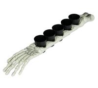 FIESTAS GUIRCA | Braccio di Scheletro con 5 Bicchierini (50 cm) - Decorazione da Tavola per Feste di Halloween e Celebrazioni di Scheletri - Porta Bicchieri Ideale per Ambienti Terrificanti ed Eventi