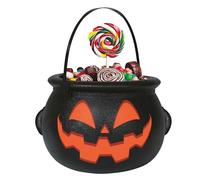 FIESTAS GUIRCA | Calderone di Zucca Bambini (16x20 cm) - Cesta per Dolcetto o Scherzetto di Halloween - Accessorio per Costume da Strega per Bambini - Ideale per Feste e Celebrazioni - Multicolore