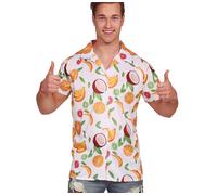 FIESTAS GUIRCA Camicia Hawaiana di Frutta da Uomo-Taglia unica
