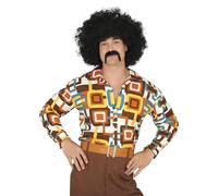 FIESTAS GUIRCA | Camicia multicolore 70s - Accessorio per costume da uomo adulto - Ideale per feste a tema anni '70, Carnevale e Halloween - Stile retrò e vintage