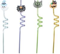 FIESTAS GUIRCA | Cannucce Riutilizzabili Halloween (27 cm) - Decorazione per Tavola per Feste e Celebrazioni a Tema - Ideali per Eventi di TERROREe Divertimento - Multicolore