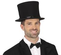 FIESTAS GUIRCA | Cappello a Cilindro Pieghevole Nero (21 cm) - Cappello in Stile XIX Secolo per Addii al Celibato e Celebrazioni - Accessorio per Costume Unisex per Adulti - Nero