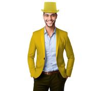 Fiestas GUiRCA - CAPPELLO CILINDRO ADULTO IN TESSUTO ALTA QUALITA' (GIALLO)