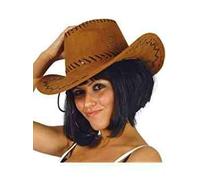 FIESTAS GUIRCA | Cappello Cowboy Simil-Pelle (Taglia Unica) - Accessorio per Costume per Feste del Vecchio West, Texas e Carnevale - Ideale per Cosplay e Halloween - Adulti Unisex - Marrone Chiaro