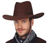 FIESTAS GUIRCA | Cappello Cowboy (Taglia Unica) - Accessorio per Costume Cowboy per Feste del Vecchio West, Texas e Carnevale - Ideale per Halloween e Celebrazioni a Tema - Marrone Scuro