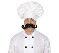 FIESTAS GUIRCA | Cappello da Chef (Taglia Unica) - Accessorio per Costume per Feste di Cuochi e Celebrazioni - Ideale per Halloween e Carnevale - Cappello in Stoffa per Adulto Unisex - Bianco