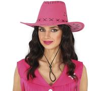 FIESTAS GUIRCA | Cappello da Cowboy (Taglia Unica) - Accessorio per Costume Cowboy per Feste del Vecchio West, Texas e Carnevale - Ideale per Halloween e Celebrazioni a Tema - Fucsia