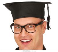 FIESTAS GUIRCA | Cappello da Studente in Tessuto per Adulto Unisex (Nero) - Accessorio per Costume per Laurea, Feste Estive e Eventi a Tema - Ideale per Celebrazioni di Laureati