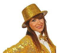 Fiestas Guirca Cappello in plastica Cilindro Glitter Oro