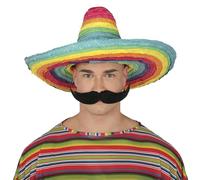 Fiestas Guirca - Cappello messicano di paglia 50 cm - Decorato multicolore, accessorio feste unisex