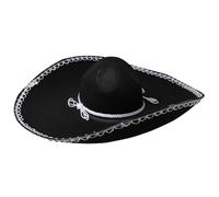 FIESTAS GUIRCA | Cappello Messicano in Feltro (55cm) - Accessorio per Costume da Adulto - Ideale per Halloween, Giorno dei Morti e Feste a Tema - Perfetto per Celebrazioni Messicane Nero