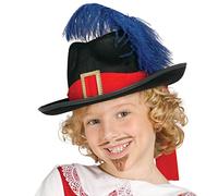 FIESTAS GUIRCA | Cappello Moschettiere Bambino - Accessorio per Costume per Bambini - Ideale per Feste di Banditi e Moschettieri, Carnevale e Halloween - Perfetto per Celebrazioni ed Eventi - Nero