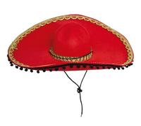 FIESTAS GUIRCA Cappello Rosso Messicano in Feltro Giorno dei Morti