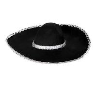 FIESTAS GUIRCA | Cappello Messicano in Feltro (55cm) - Accessorio per Costume da Adulto - Ideale per Halloween, Giorno dei Morti e Feste a Tema - Perfetto per Celebrazioni Messicane Nero