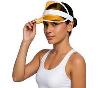 FIESTAS GUIRCA | Cappellino Visiera Trasparente Arancione - Accessorio per Costume per Feste Anni '80 e Eventi Sportivi - Ideale per Adulti Unisex - Arancione