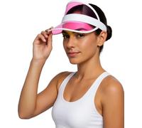FIESTAS GUIRCA | Cappello Visiera Trasparente Rosa - Accessorio per Costume per Feste Anni '80 e Eventi Sportivi - Ideale per Adulti Unisex - Rosa