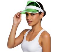 FIESTAS GUIRCA | Cappello Visiera Trasparente Verde - Accessorio Costume per feste degli anni '80 ed eventi sportivi - Ideale per adulti Unisex - Verde