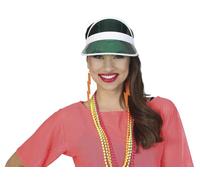 FIESTAS GUIRCA | Cappello Visiera Trasparente Verde - Accessorio per Costume per Feste degli Anni '80 e Eventi Sportivi - Ideale per Adulti Unisex - Verde