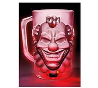 FIESTAS GUIRCA | Caraffa Clown con Luce (500 ml) (10x14 cm) - Decorazione da Tavola per Feste di Halloween e Celebrazioni di Scheletri - Ideale per Ambienti Spaventosi e Tematici - Trasparente
