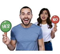 FIESTAS GUIRCA | Cartelli Yes o No (13x25 cm) - Insegne Divertenti per Giochi e Feste - Accessori di Decorazione per Celebrazioni ed Eventi - Ideale per Tutti gli Utenti - Multicolore