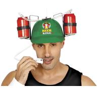 FIESTAS GUIRCA | Casco Bevanda Beer King (Taglia Unica) - Accessorio da Festa per Addii al Celibato e Celebrazioni con Birra - Ideale per Adulti Unisex in Feste di Bevande - Verde