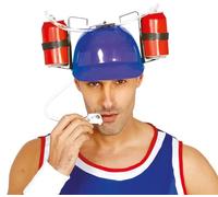 FIESTAS GUIRCA | Casco Porta Bibite Multicolore - Accessorio Divertente per Addio al Celibato e Feste della Birra - Ideale per Adulti Unisex in Celebrazioni di Operai e Idraulici - Multicolore