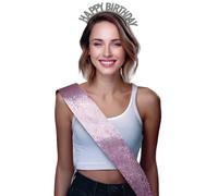 FIESTAS GUIRCA | Cerchietto Happy Birthday Argento (Taglia Unica) - Accessorio per Feste di Compleanno, Lauree e Celebrazioni Estive - Ideale per Tutti - Argento