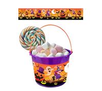 FIESTAS GUIRCA | Cesta Streghe (20x14,5 cm) - Cubo per Dolcetto o Scherzetto e Decorazione per Feste di Halloween - Ideale per Bambini e Adulti - Multicolore