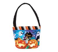 FIESTAS GUIRCA | Cesto multicolore con zucche e fantasmi (30 x 15 cm) - Secchio per trucco o trattamento per Halloween e feste in costume - Decorazione e accessorio per bambini e adulti - Multicolore