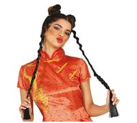 FIESTAS GUIRCA | Coda di Cavallo Riccia Nera (70 cm) - Accessorio per Capelli per Costumi di Videogiochi, Cultura Asiática e Feste del Mondo - Ideale per Carnevale e Halloween - Unisex - Nero