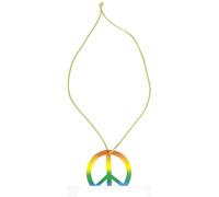 Fiestas Guirca Collana Hippie Peace and Love per adulti, in plastica, con pace e pace multicolore anni '70, per feste in costume di compleanno, carnevale, cosplay, accessorio per travestimenti,