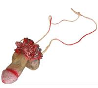 FIESTAS GUIRCA Collana per membro virile in lattice (12 cm), accessorio gioiello per costume da voodoo e Halloween, ideale per feste e celebrazioni, accessorio per adulti, naturale e rosso