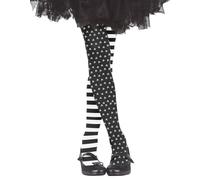 FIESTAS GUIRCA | Collant Gothic Girl Bambini (3-6 anni) - Calze e Calzini per Costumi da Pagliaccio e Gotico per Halloween, Carnevale e Feste in Maschera - Ideale per Bambine - Nero e Bianco