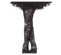 Collant calze nere con stampa ragnatela da bambina
