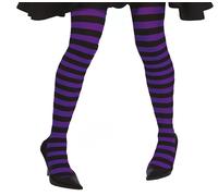 FIESTAS GUIRCA | Collant Viola con Strisce Nere per Donna (Taglia Unica) - Calze da Costume di Strega per Halloween e Feste in Maschera - Accessorio Ideale per Cosplay - Viola e Nero