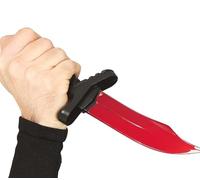 FIESTAS GUIRCA | Coltello con Sangue Finto (25 cm) - Arma Giocattolo per Costume da Assassino e Terrore per Halloween e Feste Horror - Nero e Rosso