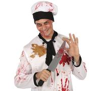 FIESTAS GUIRCA | Coltello Insanguinato (42 cm) - Arma di Giocattolo per Costume da Cuoco Assassino per Halloween e Feste di Terrore - Ideale per Bambini e Adulti - Argento Nero Rosso