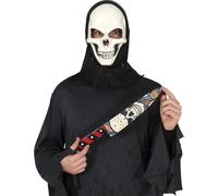 FIESTAS GUIRCA | Coltello Teschio (37 cm) - Arma Bianca Giocattolo per Costume da Assassino a Halloween e Feste Horror - Accessorio Ideale per Adulti e Bambini - Multicolore