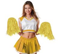 FIESTAS GUIRCA Coppia pon pon in plastica per cheerleaders (Giallo)