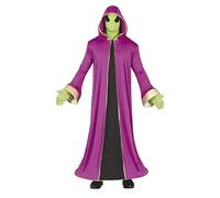 FIESTAS GUIRCA Costume Alieno - Tunica Viola Con Cappuccio E Maschera Verde Per Uomo Adulto Taglia L 52-54