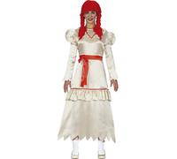 FIESTAS GUIRCA | Costume Bambola Maledetta Adulta (42-44/L) - Vestito - Costumi di TERROREe Horror per Halloween, Carnevale e Feste in Maschera - Ideale per Donne - Beige