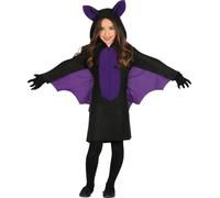 FIESTAS GUIRCA | Costume Little Bat Girl Bambini (10-12 Anni) - Vestito, Cappuccio e Ali per Ragazze - Costumi da Pipistrello e Animali per Halloween, Carnevale e Feste in Maschera - Nero e Viola