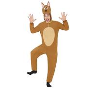 FIESTAS GUIRCA | Costume Cane Marrone per Adulto (48-50/M) - Cappuccio, Coda e Tuta - Costumi da Animali per Halloween, Carnevale e Feste in Maschera - Ideale per Uomini - Marrone