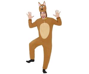 FIESTAS GUIRCA | Costume Cane Marrone per Adulto - Cappuccio, Coda e Tuta - Costumi da Animali per Halloween, Carnevale e Feste in Maschera - Ideale per Uomini